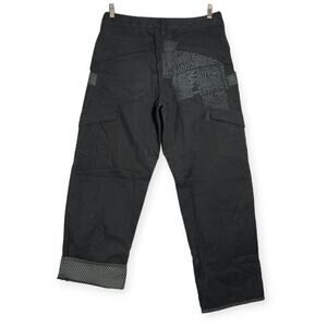 Vintage Nike Straight Leg Cargo Pants SIZE 36 WAIST 34 x 32 Black Hong Kong